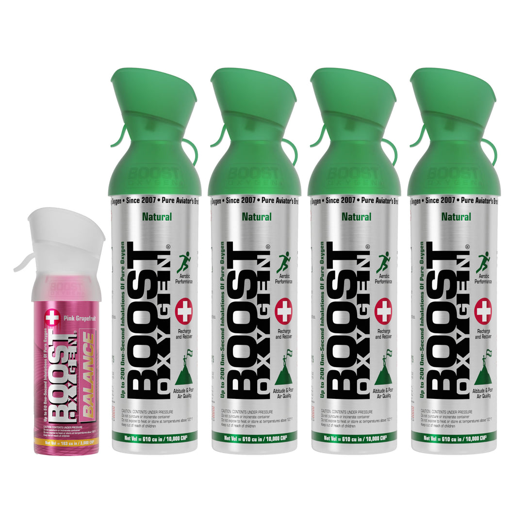 Boost Oxygen Natural 4 Portable Pure Canned Oxygen Canister with 1 Pocket Sized