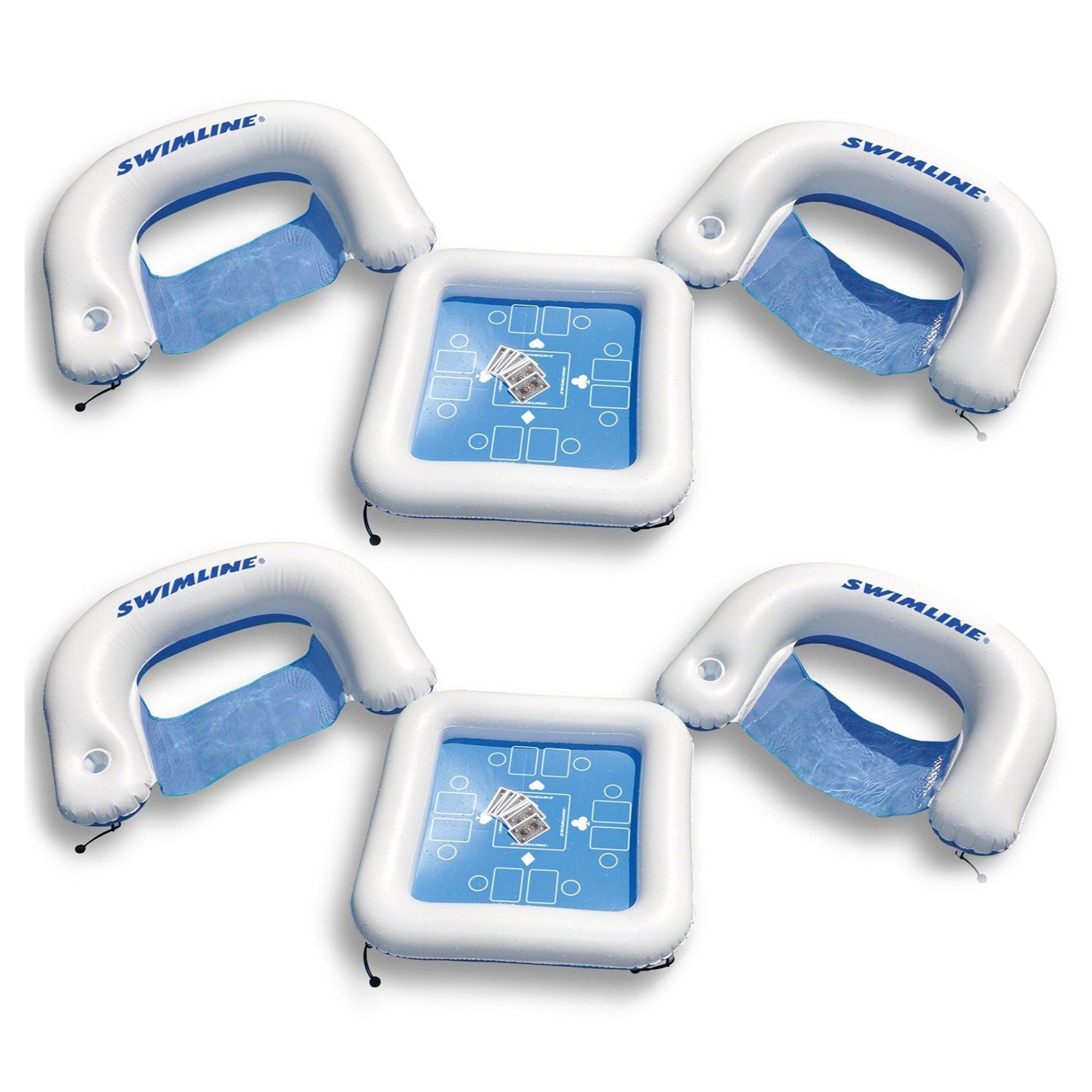 Swimline Inflatable Game Station Pool Set with Waterproof Playing Cards (2 Pack) - VMInnovations