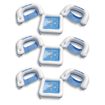 Swimline Inflatable Game Station Pool Set with Waterproof Playing Cards (3 Pack)