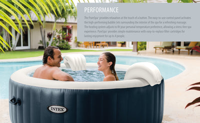 Intex 6 Person Pop Up Hot Tub Bundled w/ PureSpa Slip-Resistant Seats (4 Pack) - VMInnovations