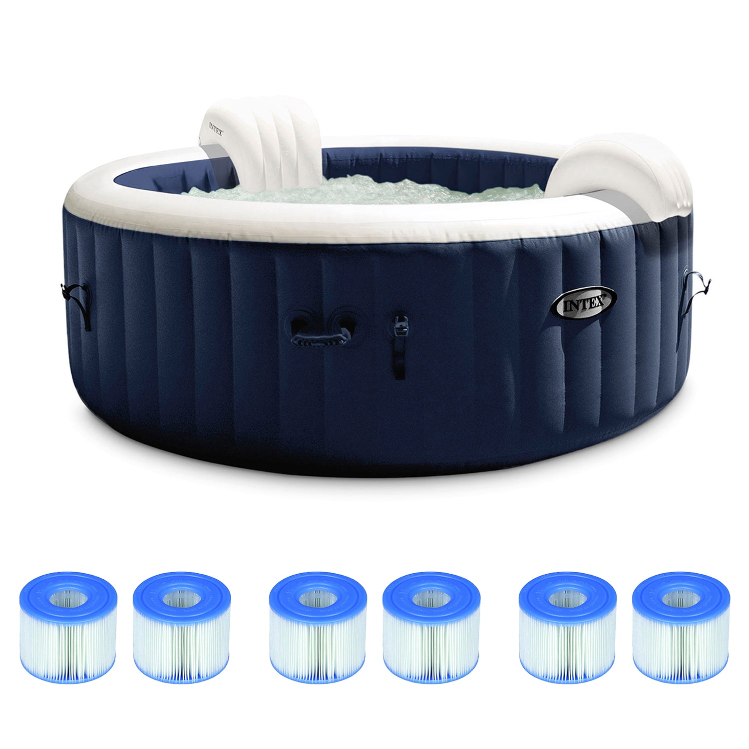 Intex PureSpa Portable Inflatable Hot Tub and 6 S1 Filter Replacement Cartridges