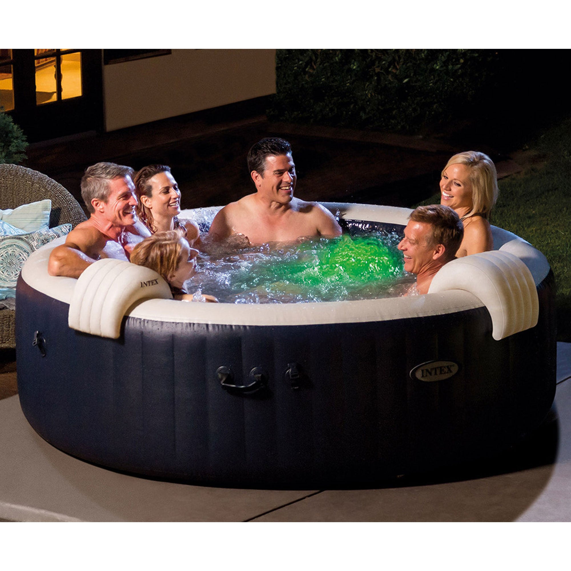 Intex PureSpa Plus 6 Person Inflatable Hot Tub Bubble Jet Spa, Navy (For Parts) - VMInnovations