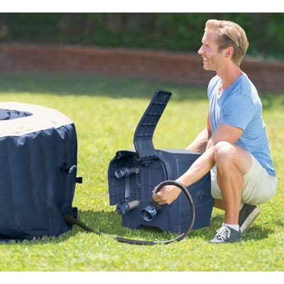 Intex PureSpa Plus 6 Person Portable Inflatable Hot Tub Jet Spa with Cover, Navy