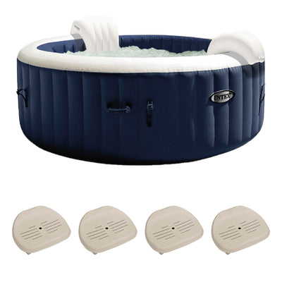 Intex 6 Person Pop Up Hot Tub Bundled w/ PureSpa Slip-Resistant Seats (4 Pack) - VMInnovations