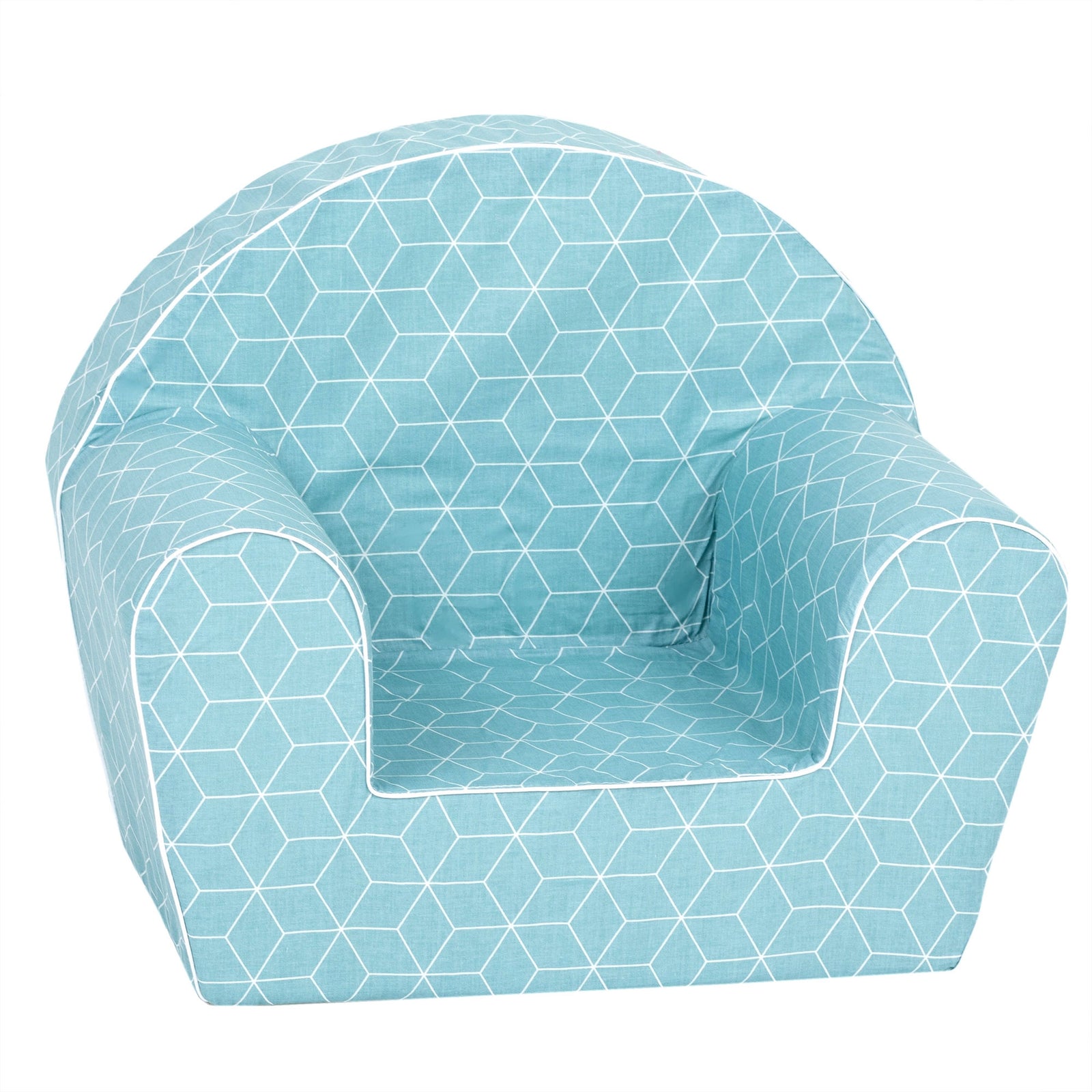 Playful Mint Cube Toddler Reading Armchair, Machine Washable (Open Box) - VMInnovations