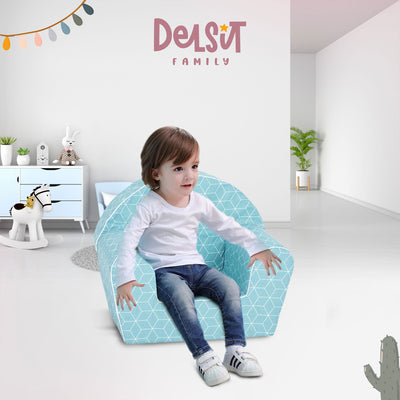 Delsit Lightweight Cube Toddler Reading Armchair, Machine Washable (Used)