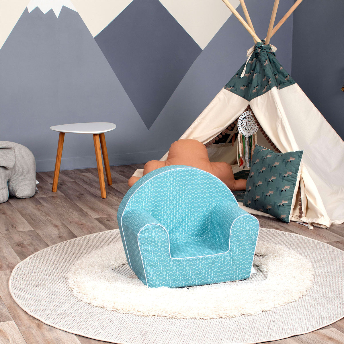 Delsit Lightweight Cube Toddler Reading Armchair, Machine Washable (Used)