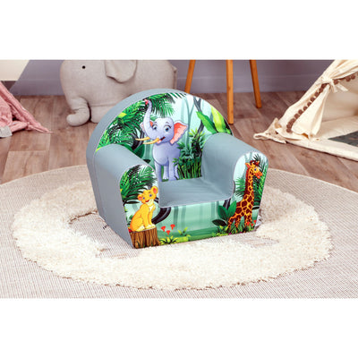 Delsit Machine Washable Lightweight Toddler Reading Armchair, Adorable Elephant - VMInnovations
