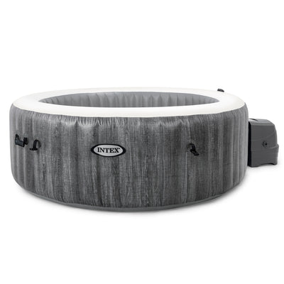 Intex PureSpa Greywood Deluxe 6 Person Portable Inflatable Hot Tub Jet Spa, Gray - VMInnovations