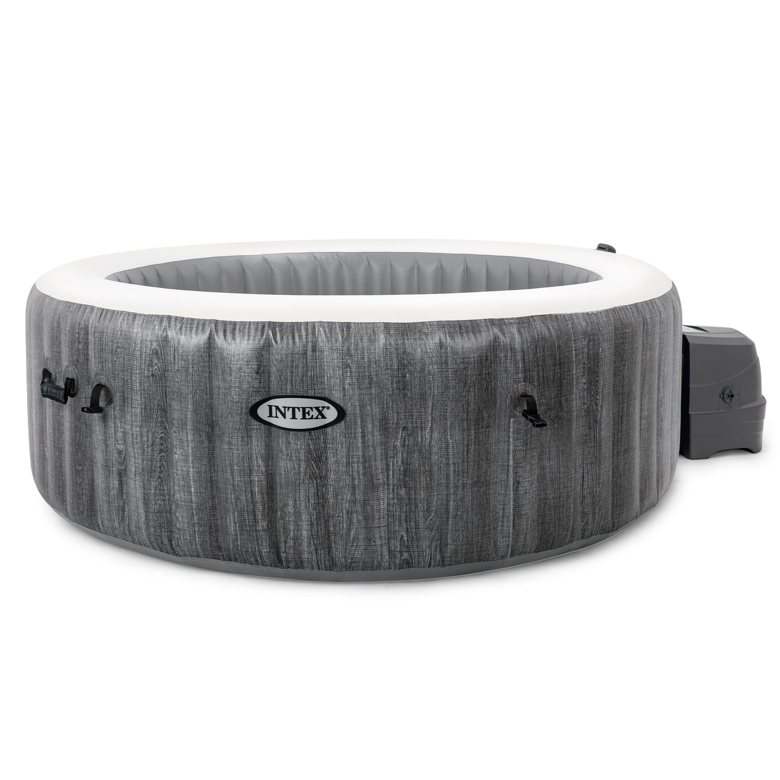 Intex Greywood Deluxe 4 Person Inflatable Hot Tub Bubble Jet Spa, Grey(Open Box) - VMInnovations