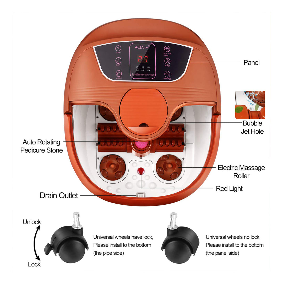 ACEVIVI Multi Mode Home Heated Massaging Foot Spa Bath with Maize Roller (Used)