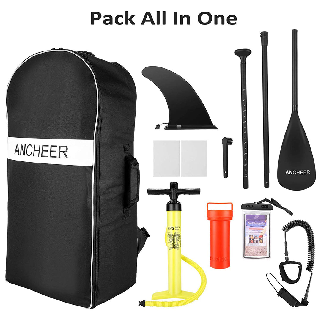 Ancheer 10 Ft Inflatable Paddle Board w/Accessories & Bag, Yellow (Open Box)