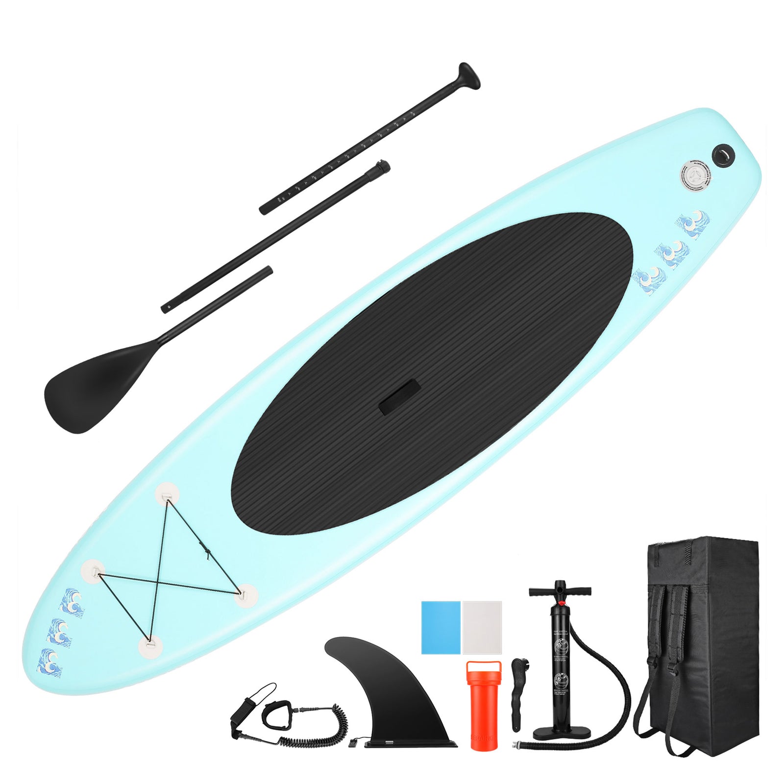 Ancheer iSUP Inflatable Stand Up Paddle Board with Bag and Accessories, Blue - VMInnovations