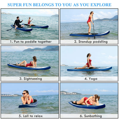Ancheer iSUP  Stand Up Paddle Board with Bag and Accessories, Blue (Open Box) - VMInnovations