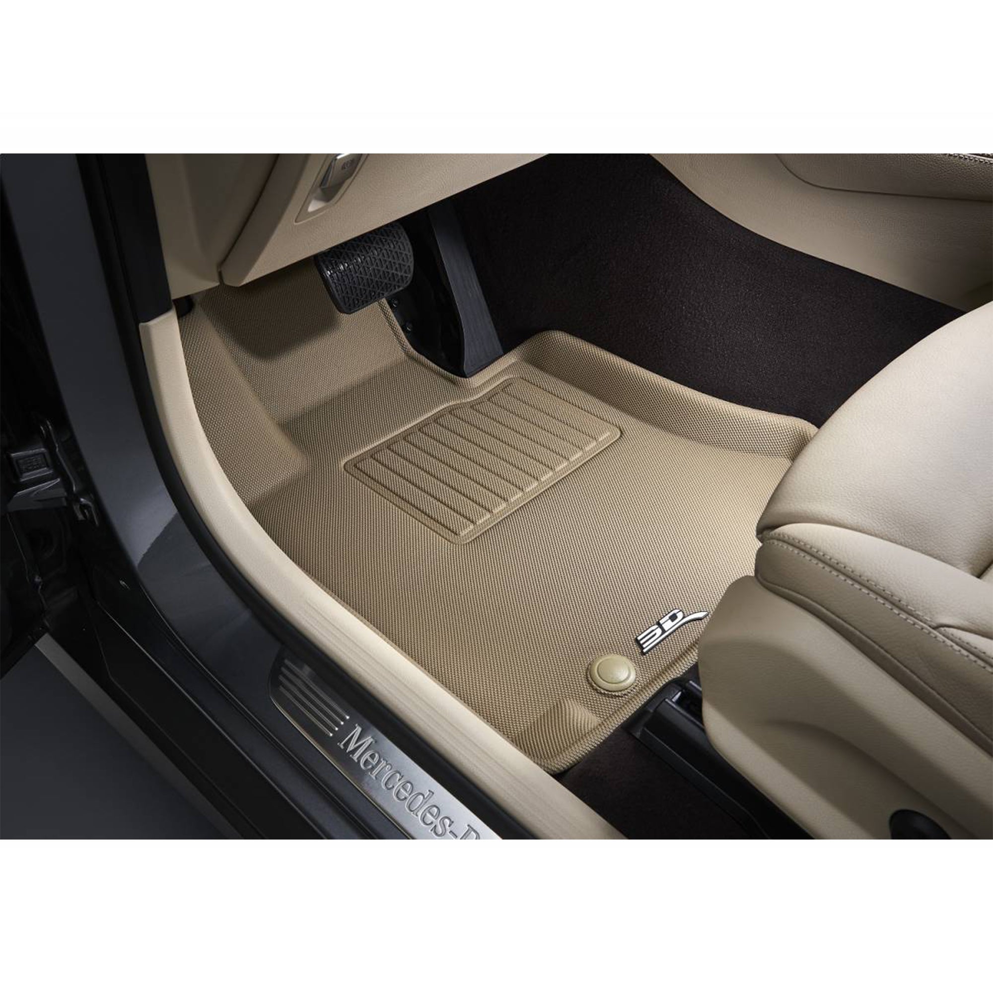 3D MAXpider Kagu Front Row Floor Liners, 2012-2019 Tesla Model S, Tan (Open Box) - VMInnovations