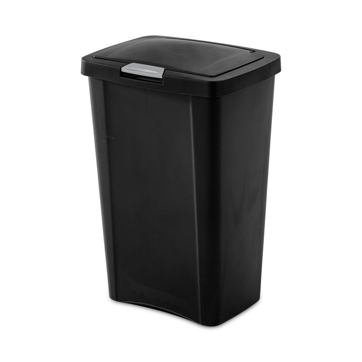Sterilite 13 Gallon TouchTop Wastebasket with Titanium Latch, Black (16 Pack)
