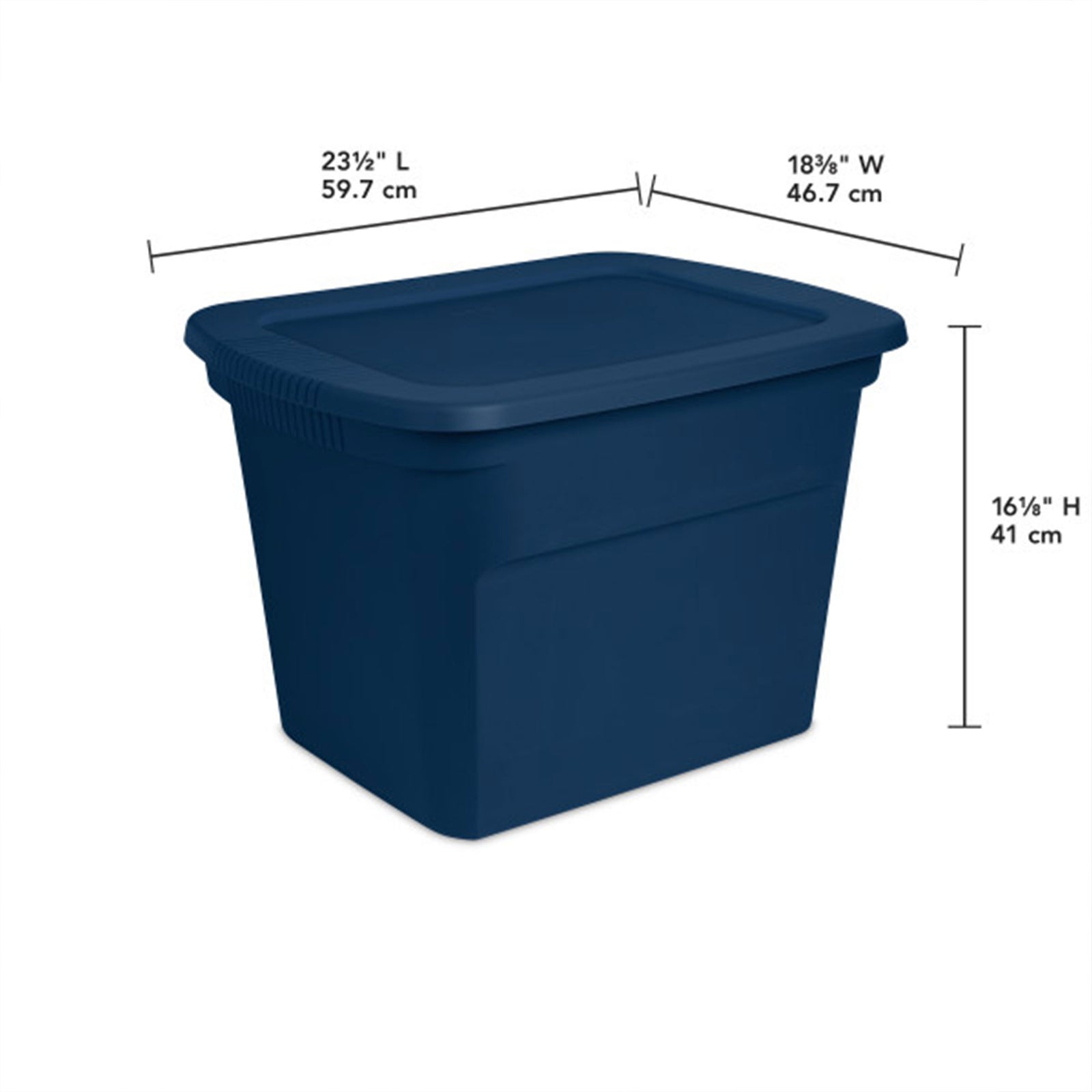 Sterilite Classic Lidded Stackable 18 Gal Storage Tote Container, Blue, 8 Pack - VMInnovations