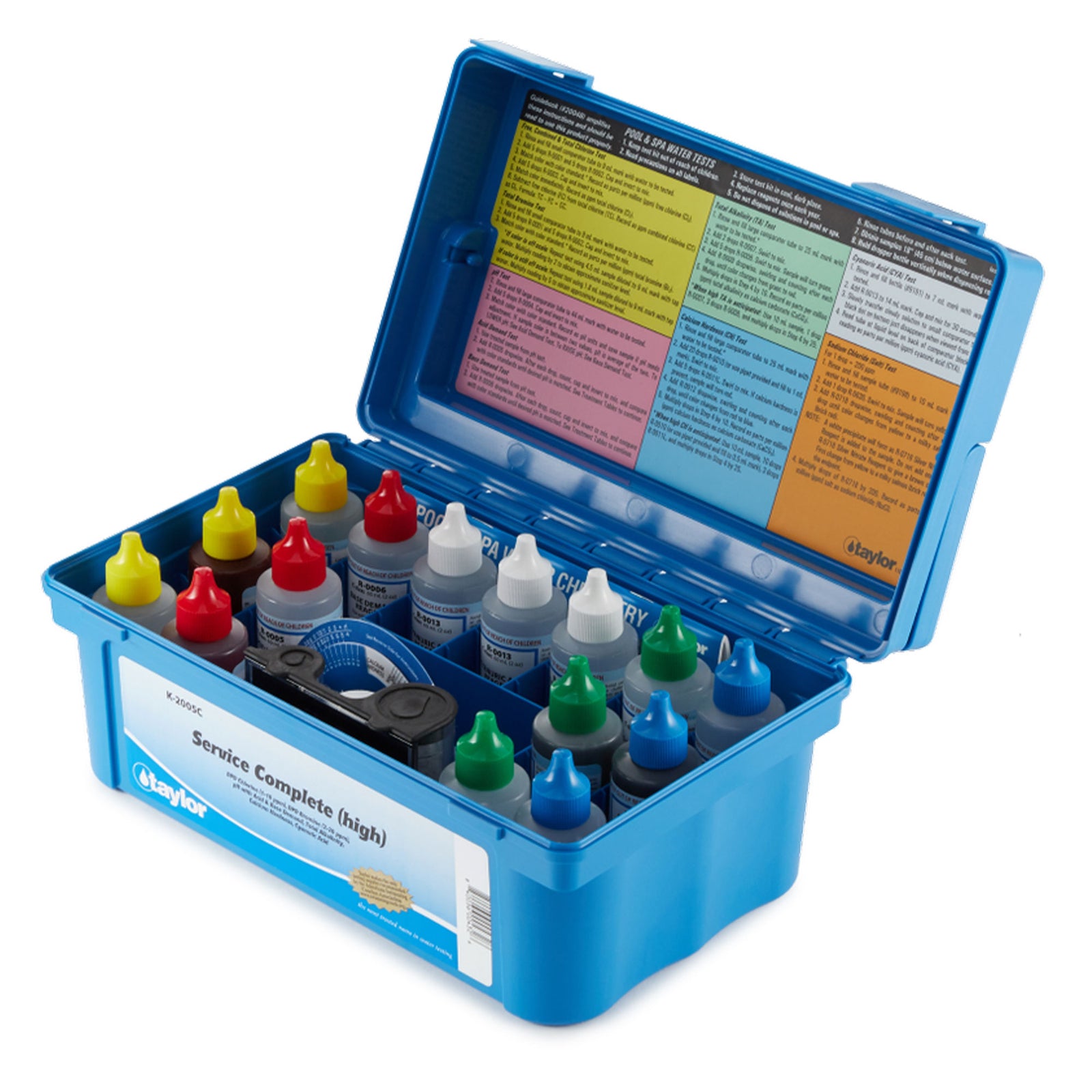Taylor K-2005C 2000 Service Complete Swimming Pool Bromine Chlorine pH Test Kit - VMInnovations
