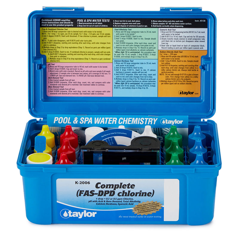 Taylor K2006 Complete Pool Water Test Kit for Chlorine, pH, Alkalinity (Used)