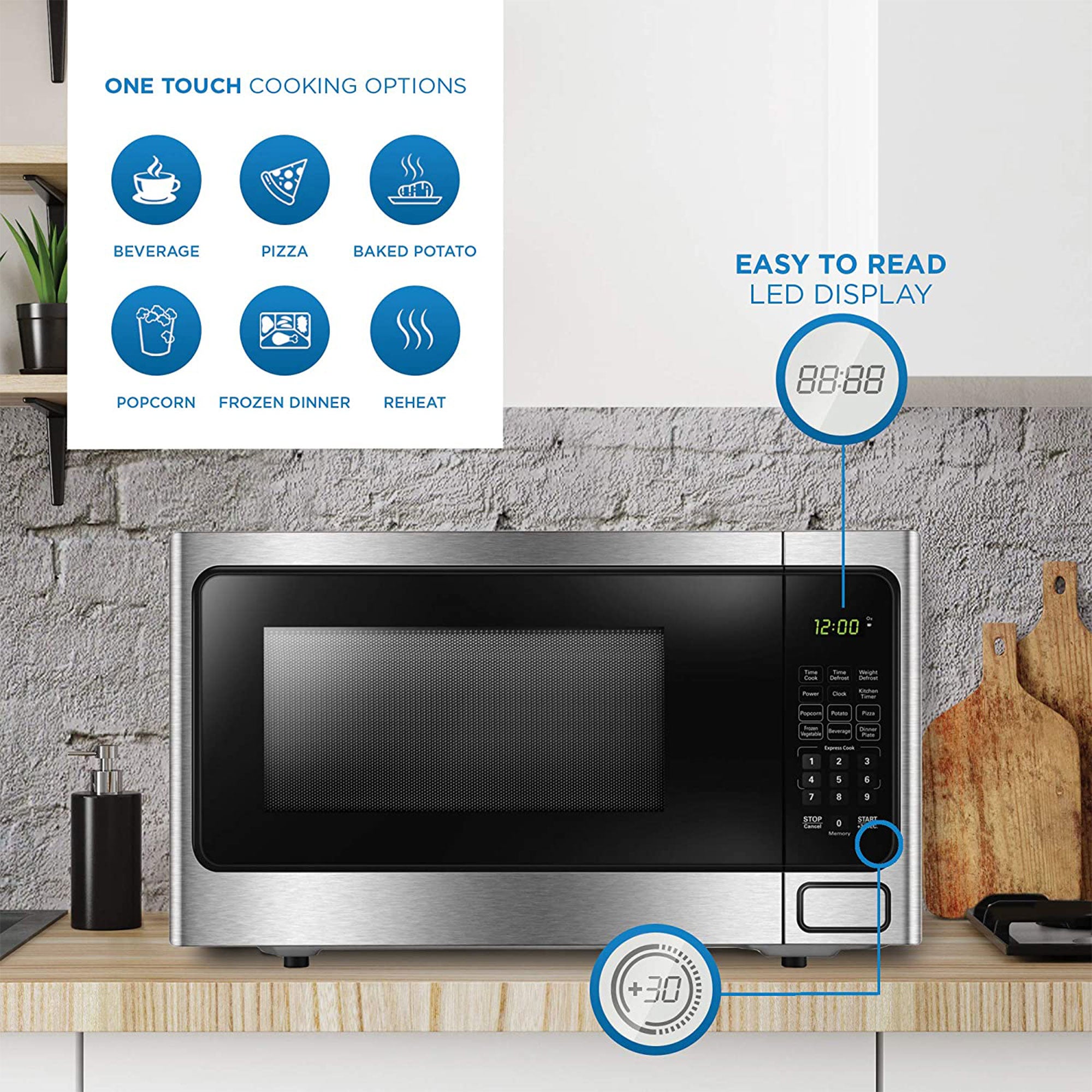 Danby1,000 Watt 1.1 Cu Ft Countertop Microwave, Stainless Finish (Used) - VMInnovations
