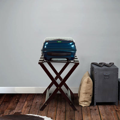 Casual Home 30 Inch Wide Heavy Duty Extra Wide Foldable Luggage Rack, Espresso