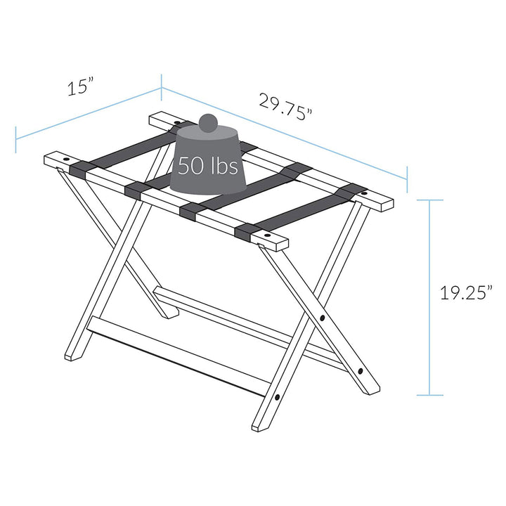 Casual Home 30 Inch Wide Heavy Duty Extra Wide Foldable Luggage Rack (Open Box)