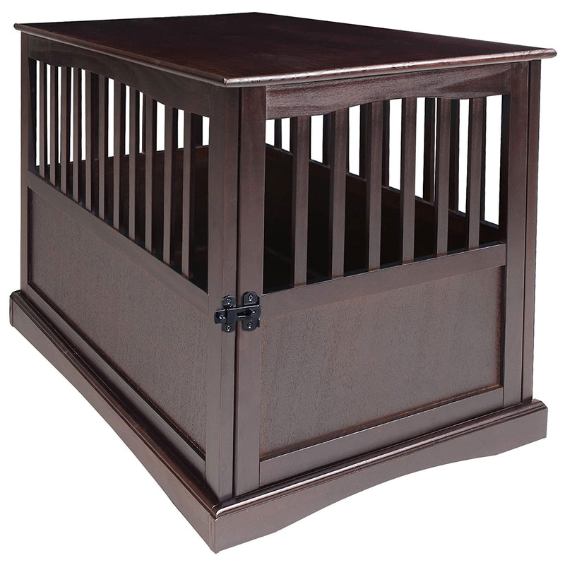 Casual Home Large Wooden Pet Crate Dog House End Table Night Stand, Espresso