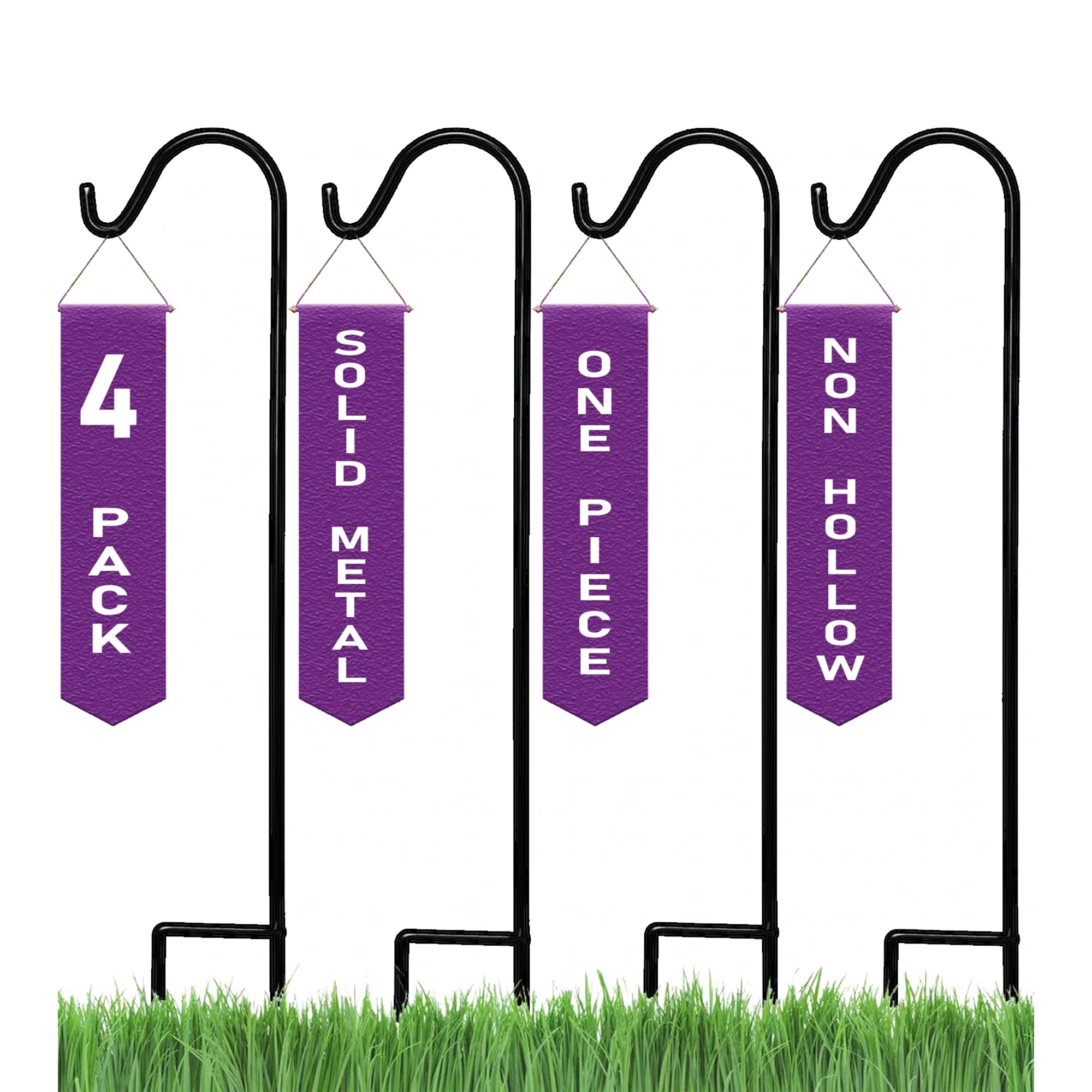 Ashman Shepherd Hook for Plants and Feeders, 65 Inches Tall, 4 Pk (Open Box) - VMInnovations