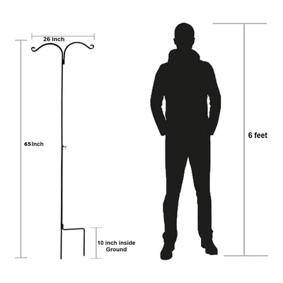 Ashman Premium Steel Ground Stake Shepherd's Hook 65 Inch Dual Sided (Open Box) - VMInnovations