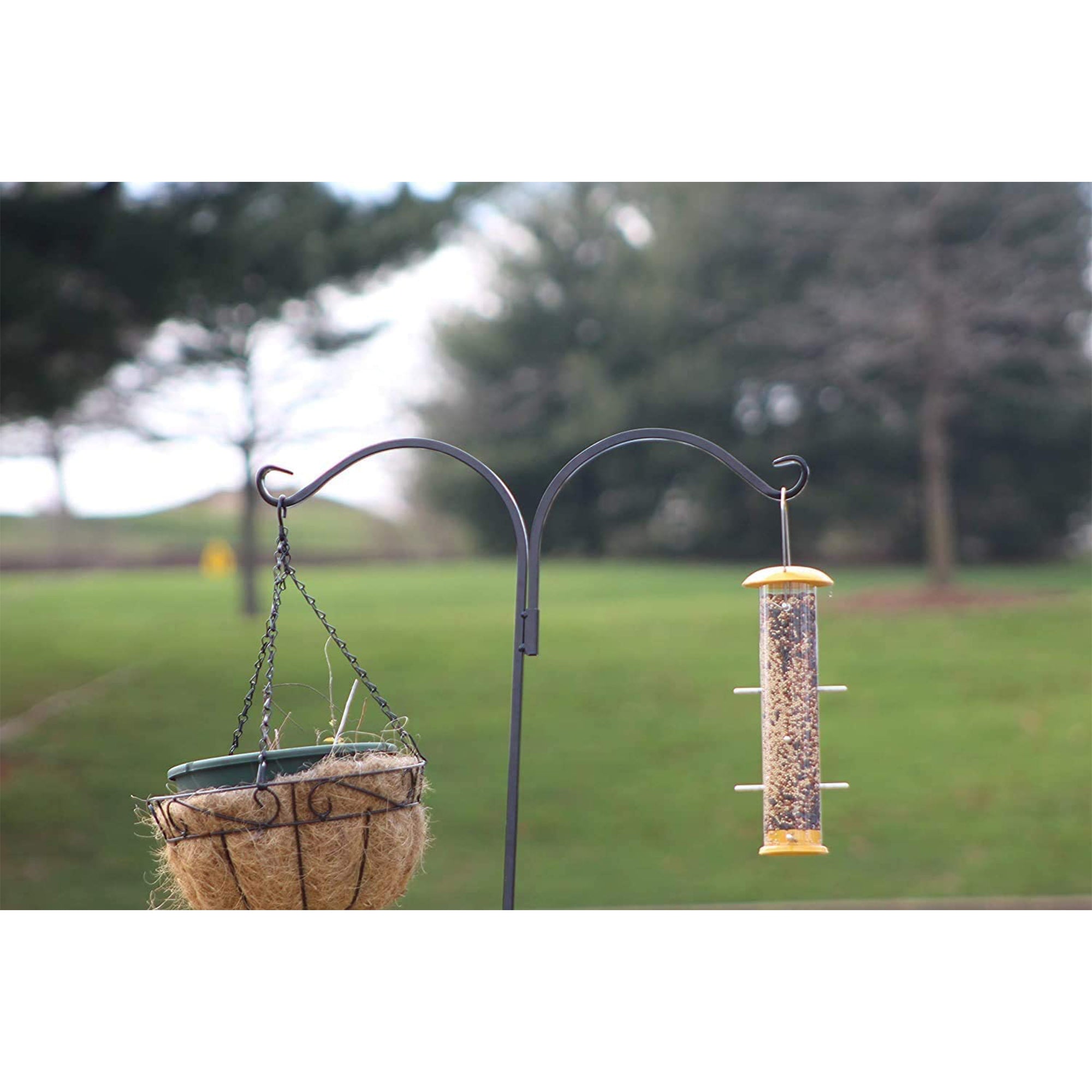 Ashman Premium Steel Ground Stake Shepherd's Hook 65 Inch Dual Sided (Open Box) - VMInnovations