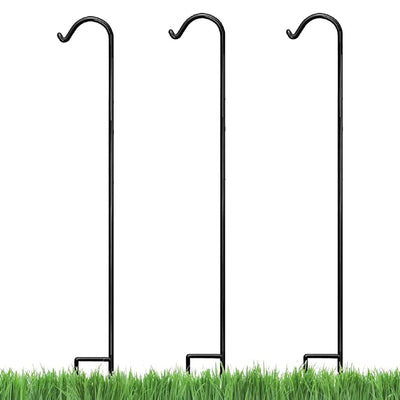 Ashman 92 Inch Shepherd's Hook Premium Metal Garden Plant Hanger (3 Pack) (Used)