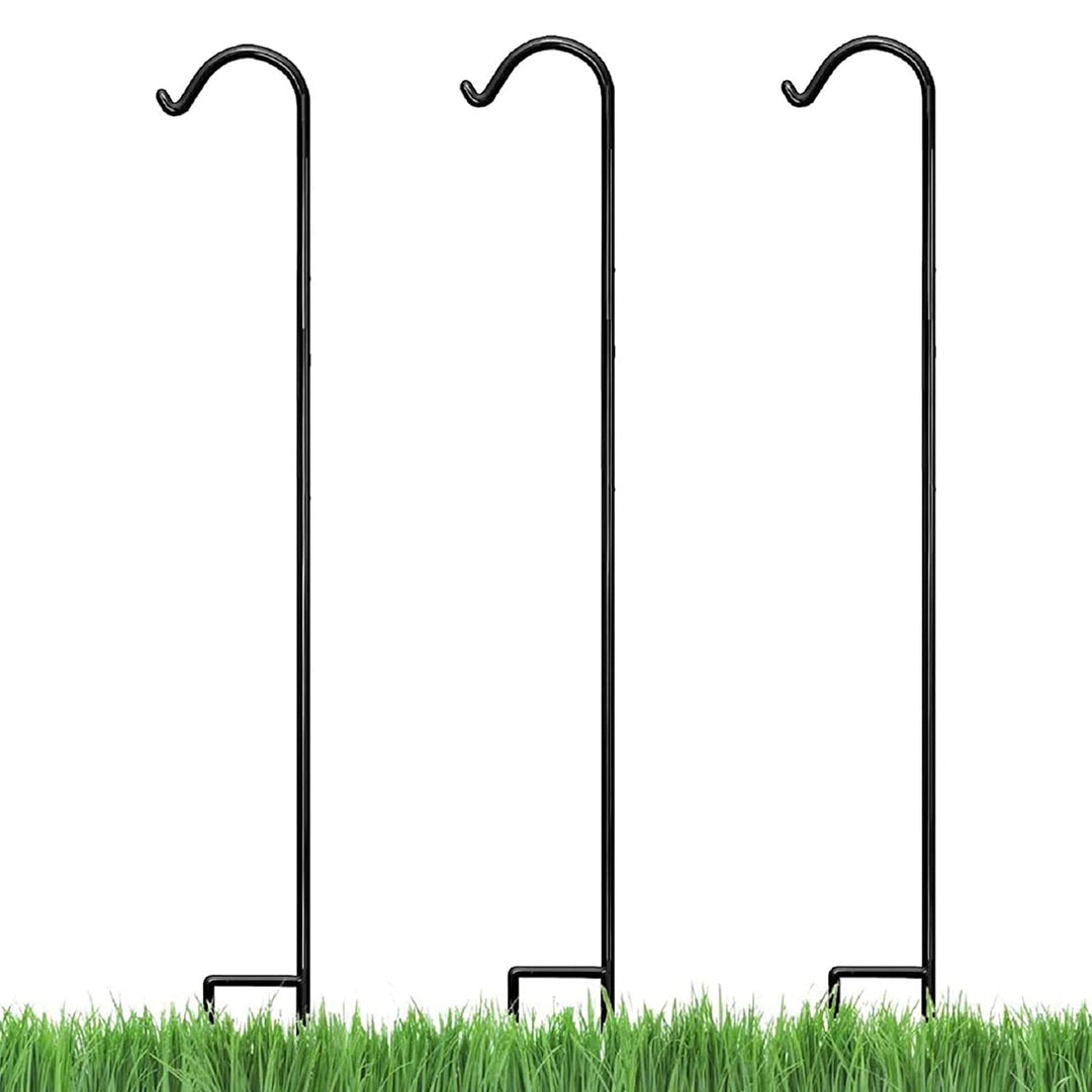 Ashman 92 Inch Shepherd's Hook Premium Metal Garden Plant Hanger (3 Pack) (Used) - VMInnovations