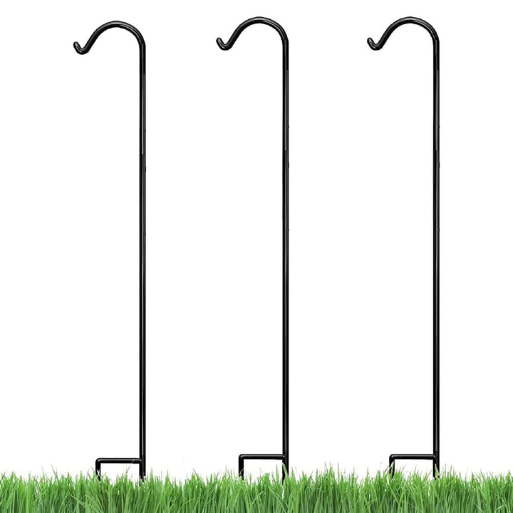 Ashman 92 Inch Shepherd's Hook Premium Metal Garden Plant Hanger (3 Pack) (Used) - VMInnovations