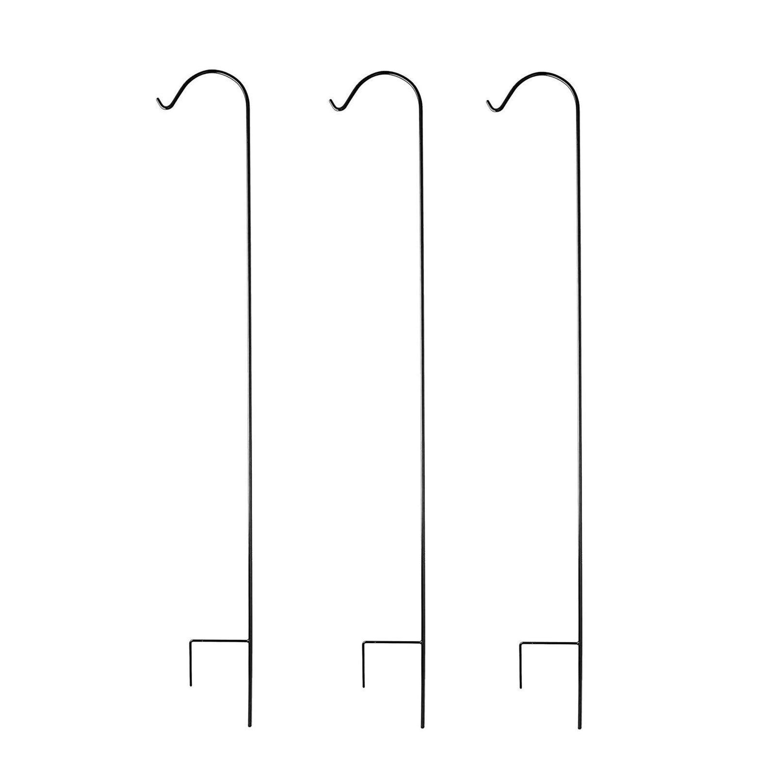 Ashman 92 Inch Shepherd's Hook Premium Metal Garden Plant Hanger (3 Pack) (Used) - VMInnovations