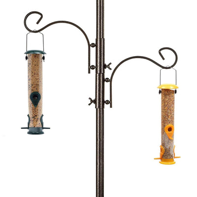 Ashman Deluxe Bird Station and Birdbath Kit w/ 2 Feeders, 92" Tall, 2 Sided Hook