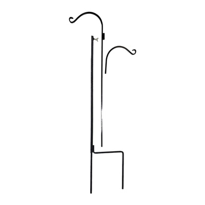 Ashman Premium Steel Shepherd's Hook 65 Inch 2 Sided, Black, 2 Pack (Open Box)