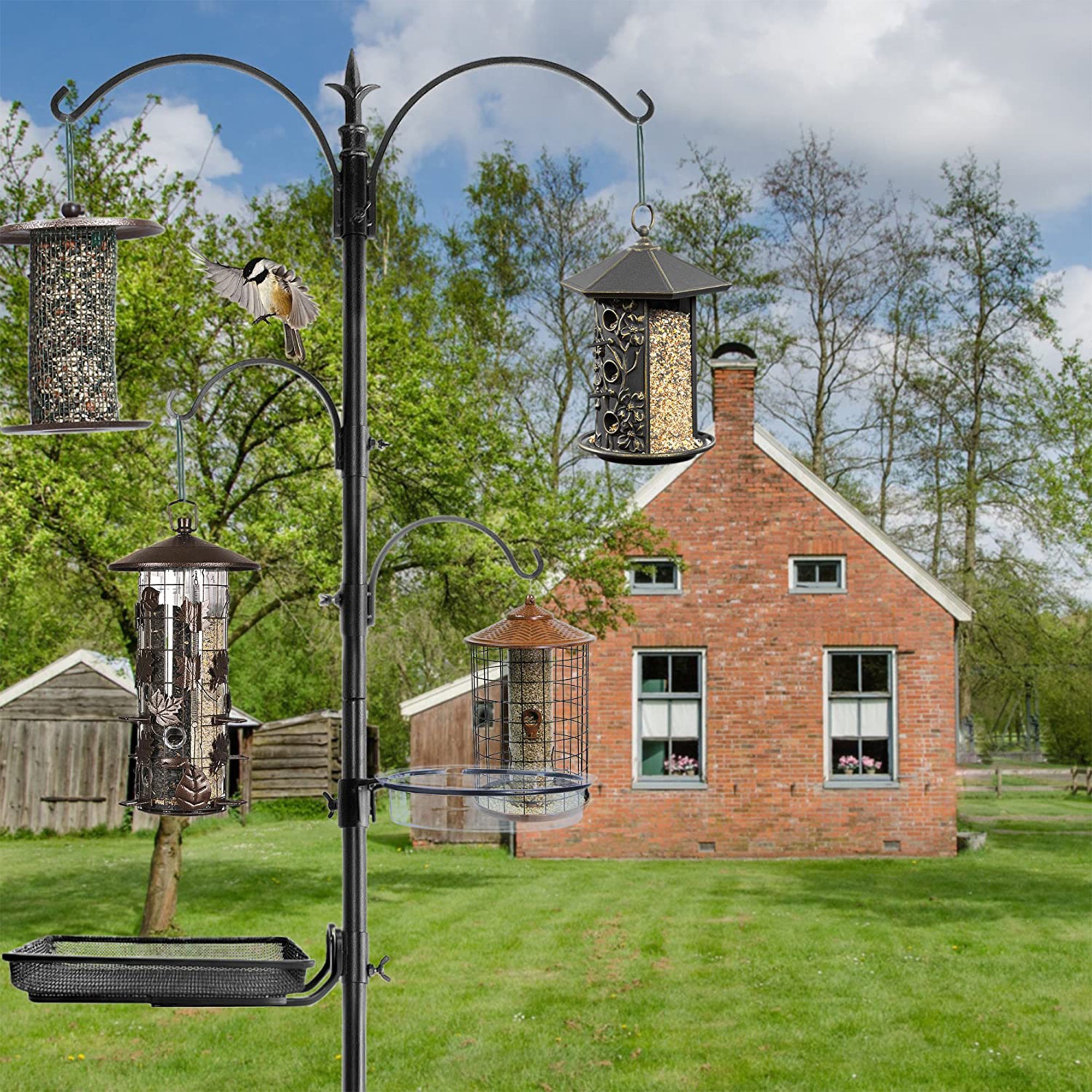Ashman Premium Bird Feeding Station & Birdbath Kit, 92in Tall (For Parts)