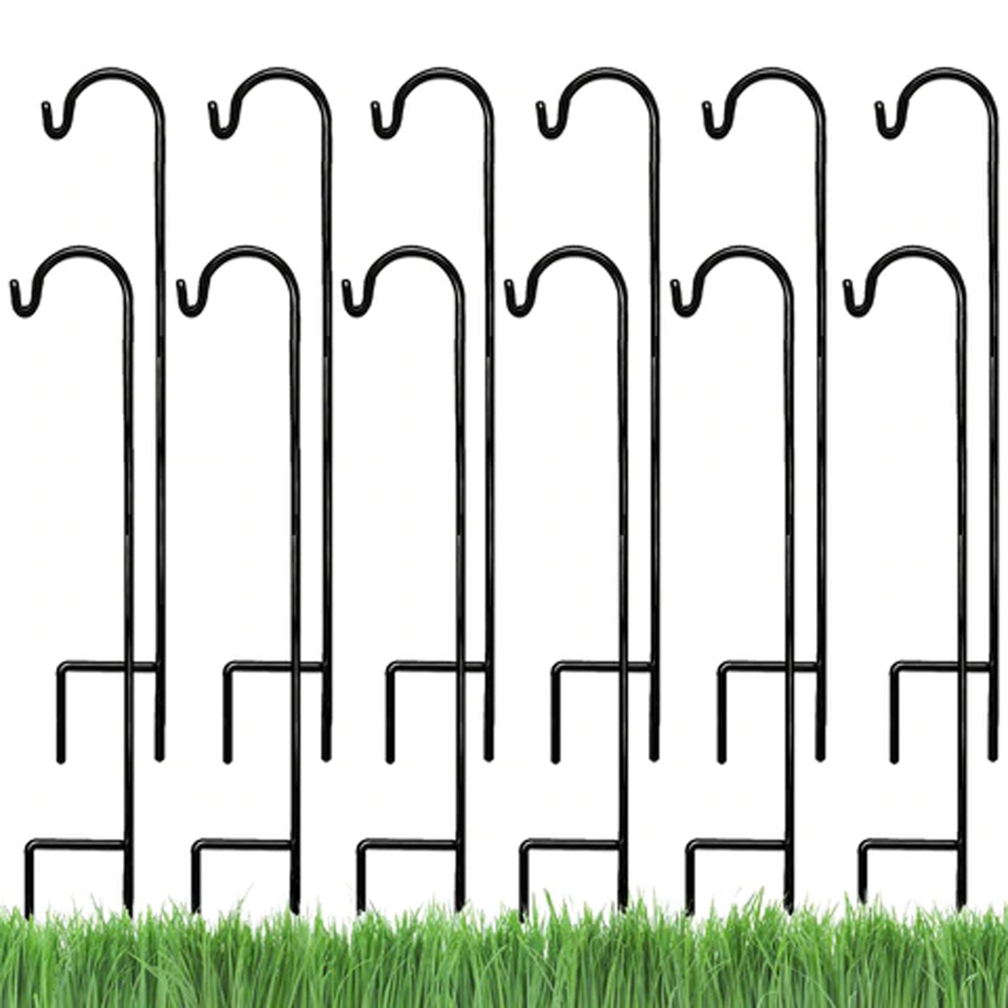 Ashman 35 Inch Shepherd's Hook Premium Metal Garden Plant Decor Hanger (Used)