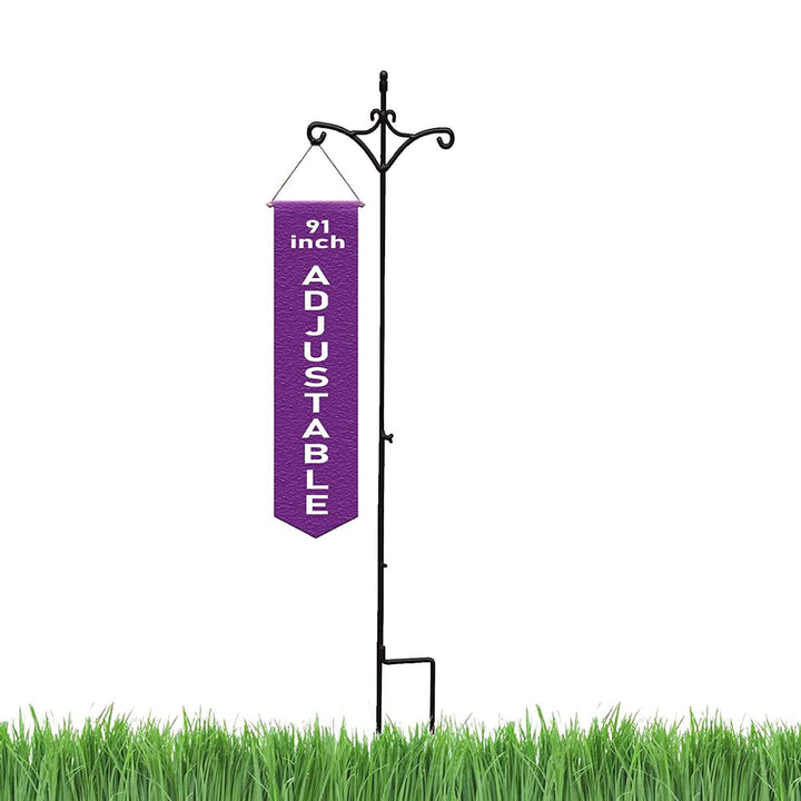 Ashman Adjustable Steel Ground Shepard's Hook 91 In 2 Sided, Blk, 1 Pack (Used) - VMInnovations