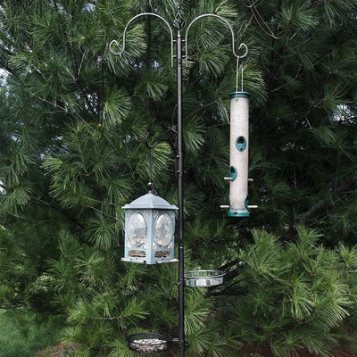Deluxe Bird Feeding Station and Birdbath Kit, 92 Inch Tall, 4 Sided Hook (Used) - VMInnovations