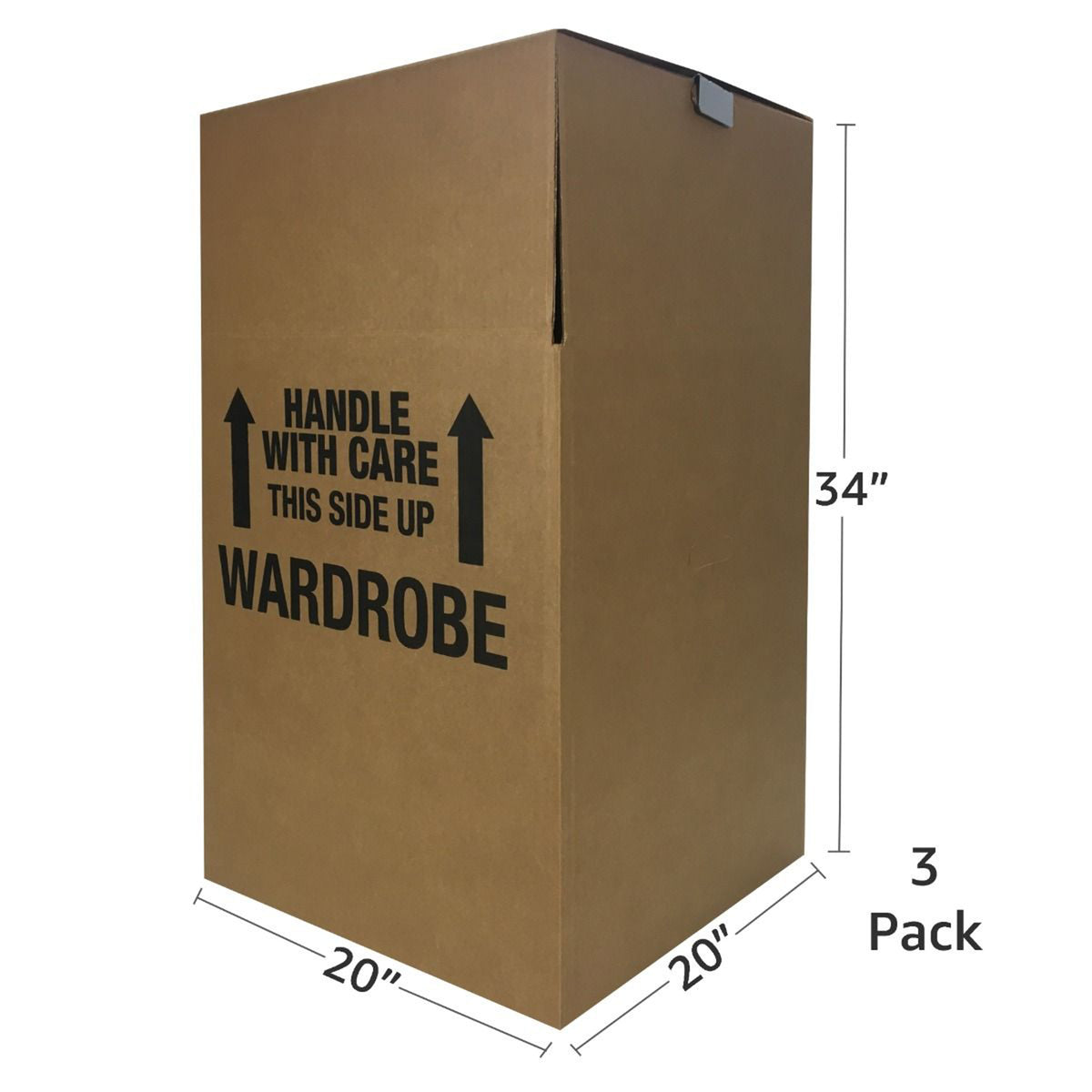 uBoxes Shorty Wardrobe Boxes 20 x 20 x 34 Inch Boxes w/ Hanging Bars, 3Pk(Used)