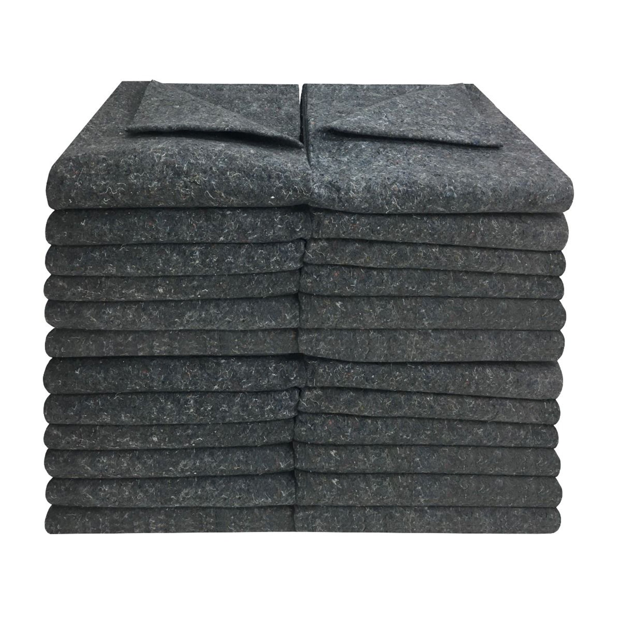 uBoxes 72 x 54" Textile Cotton Fiber Packing Moving Blankets, (24 Pack) (Used)