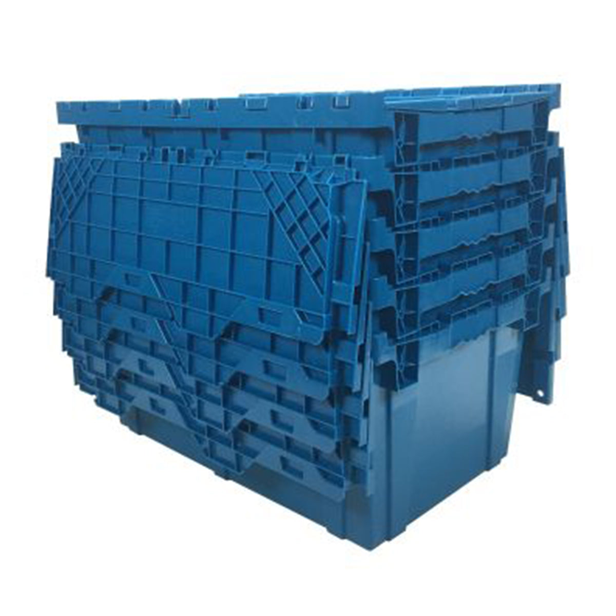 uBoxes Plastic Storage & Packing Stackable Crates, Blue, 5 Pack (Open Box)