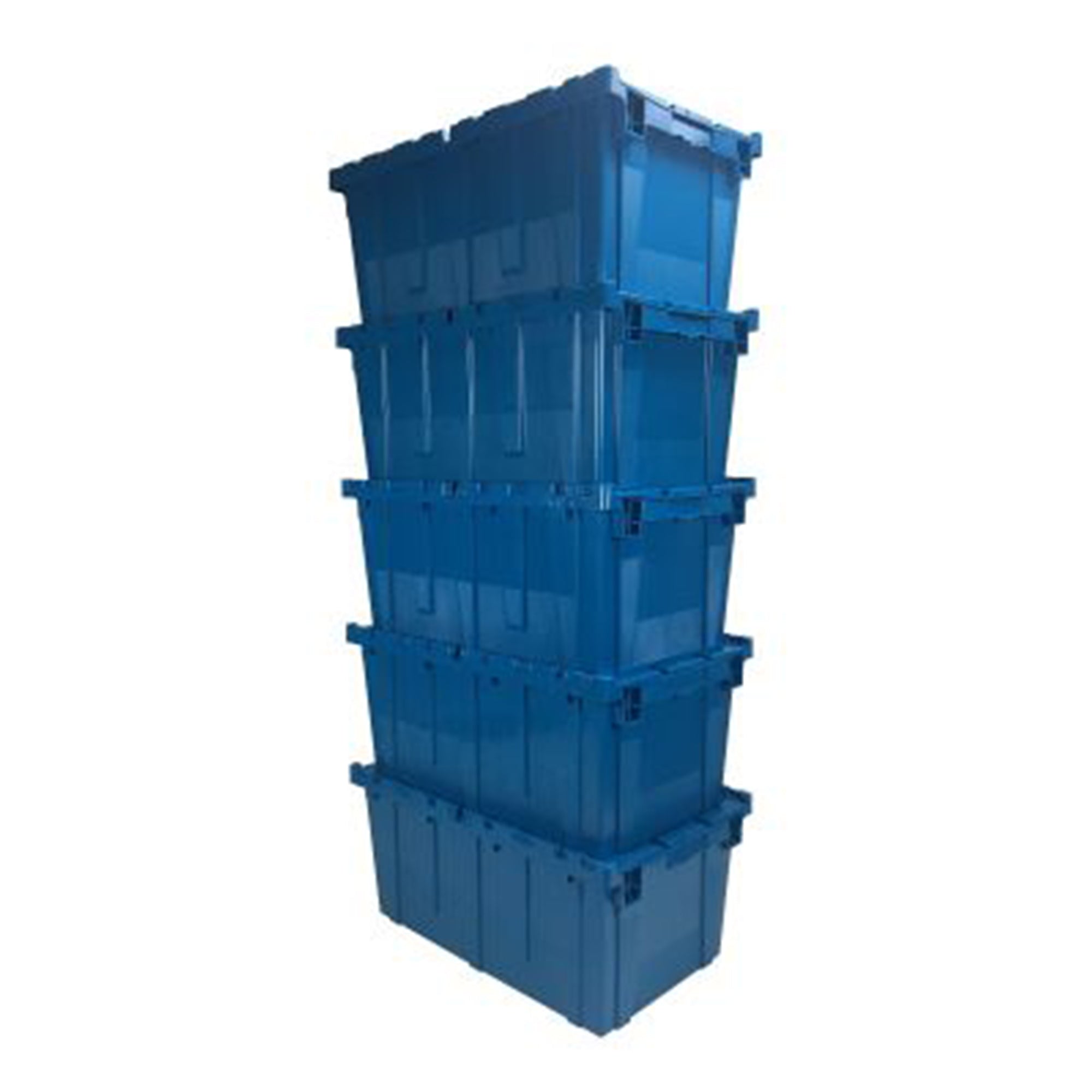 uBoxes Plastic Storage & Packing Stackable Crates, Blue, 5 Pack (Open Box)