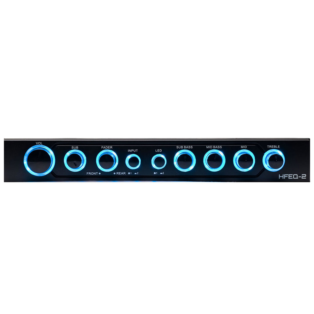 Hifonics HFEQ-2 Universal Pre Amp Car Radio Equalizer with Mount Hardware, Black