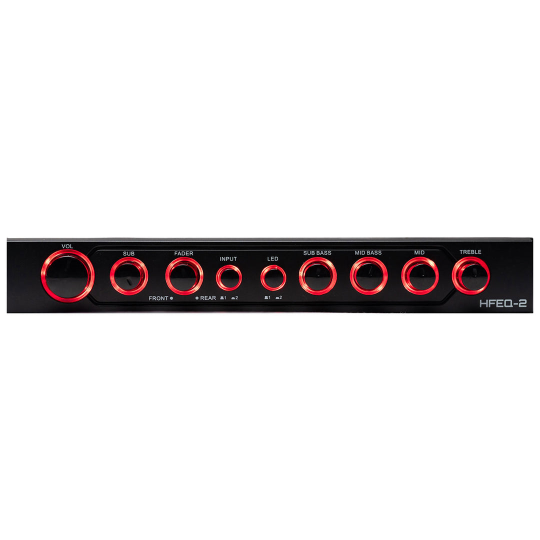 Hifonics HFEQ-2 Universal Pre Amp Car Radio Equalizer with Mount Hardware, Black