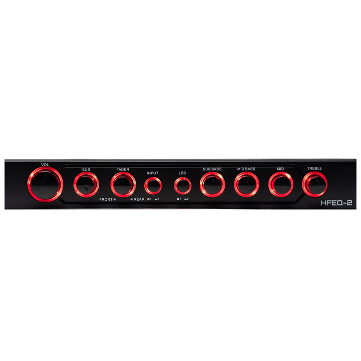 Hifonics HFEQ-2 Universal Pre Amp Car Radio Equalizer with Mount Hardware, Black