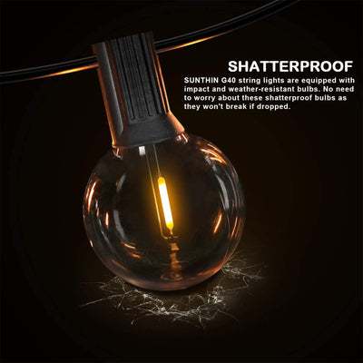Banord LED 48 Foot 1 Watt String Lights, 25 Shatterproof Bulbs (Used)