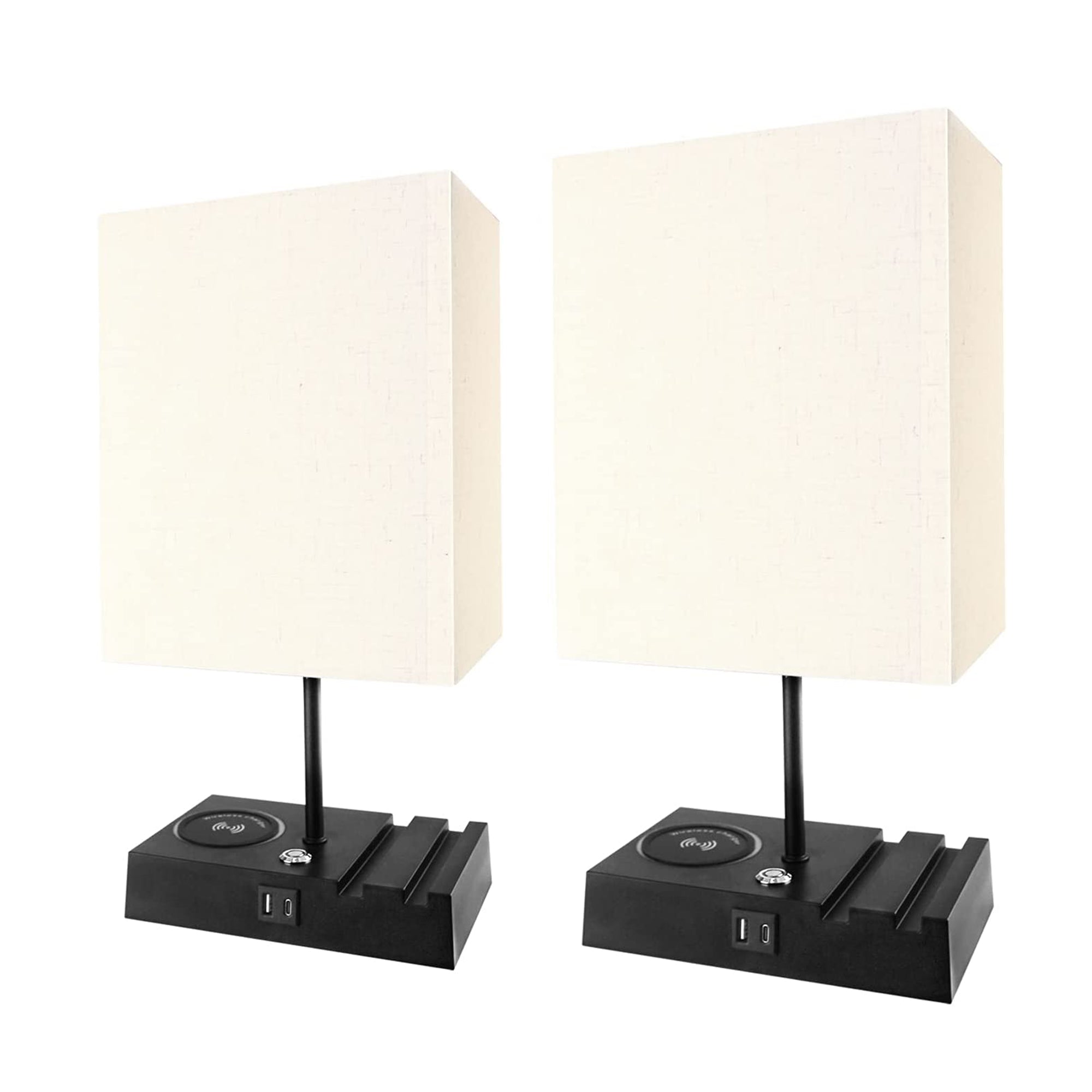 Banord 16 Inch LED Table Lamp with 3 Brightness Levels and USB Port (2 Pack)