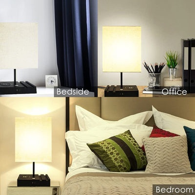 Banord 16 Inch LED Table Lamp with 3 Brightness Levels and USB Port (2 Pack)